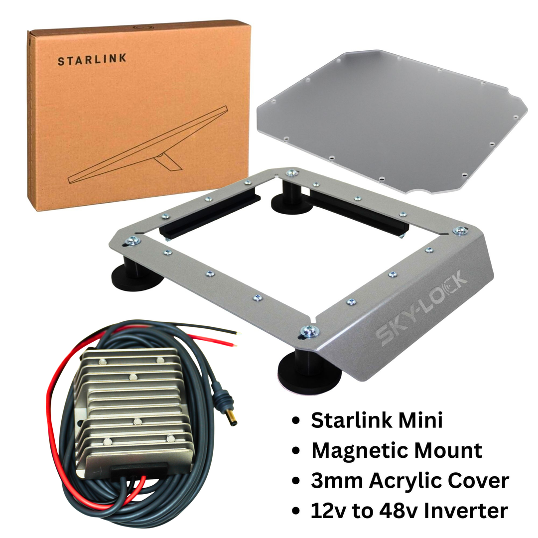 The "All-in-one Kit" - Starlink Mini + Upgraded Magnetic Mount + Inverter
