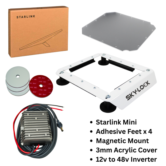 The "The I Have A Non-Magnetic Roof Kit" - Starlink Mini + Adhesive Magnetic Mount + Inverter