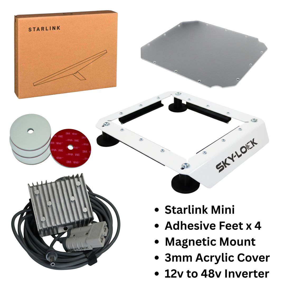 The "The I Have A Non-Magnetic Roof Kit" - Starlink Mini + Adhesive Magnetic Mount + Inverter