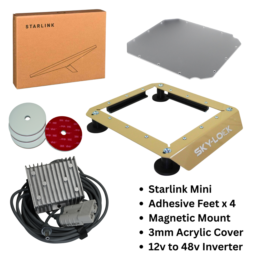The "The I Have A Non-Magnetic Roof Kit" - Starlink Mini + Adhesive Magnetic Mount + Inverter