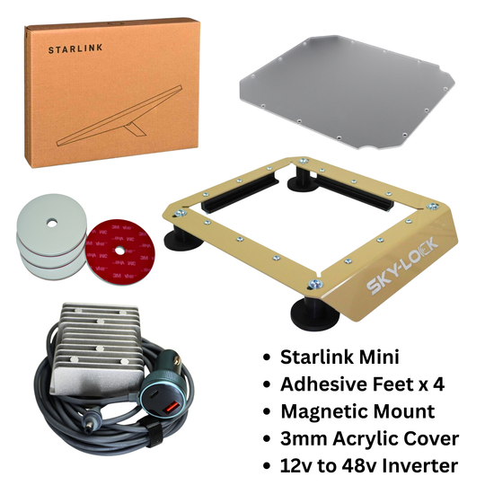 The "The I Have A Non-Magnetic Roof Kit" - Starlink Mini + Adhesive Magnetic Mount + Inverter