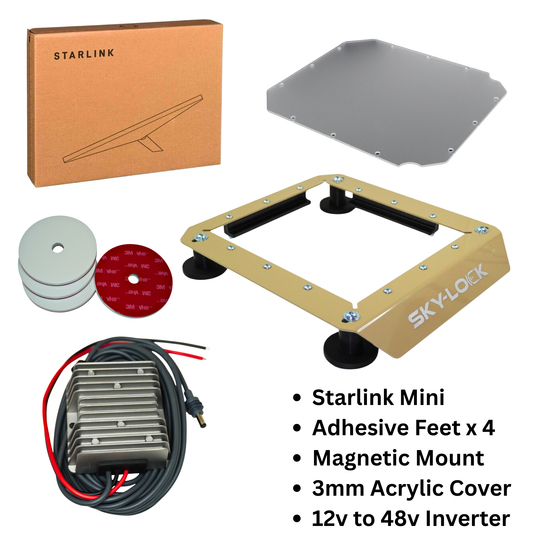 The "The I Have A Non-Magnetic Roof Kit" - Starlink Mini + Adhesive Magnetic Mount + Inverter