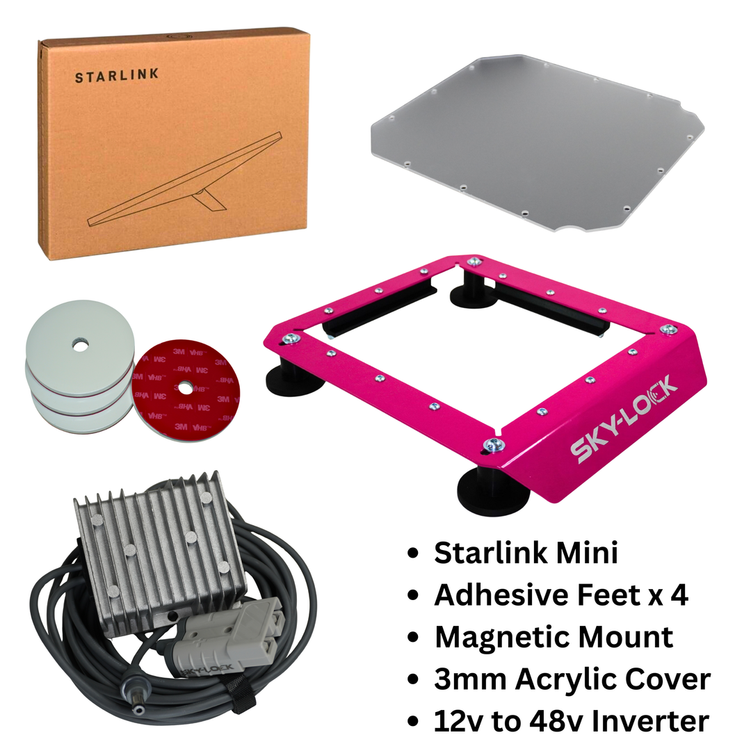 The "The I Have A Non-Magnetic Roof Kit" - Starlink Mini + Adhesive Magnetic Mount + Inverter