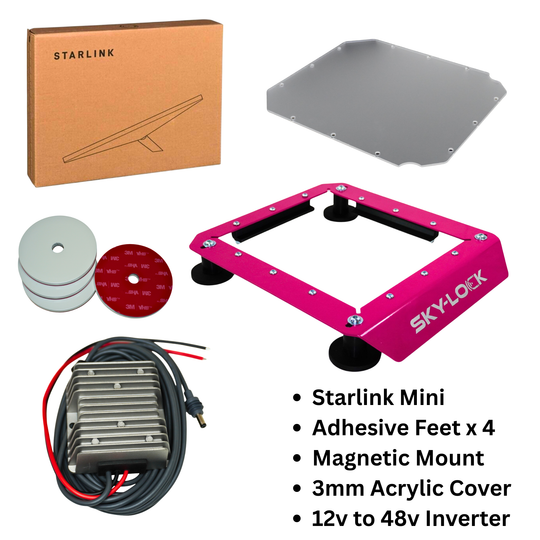 The "The I Have A Non-Magnetic Roof Kit" - Starlink Mini + Adhesive Magnetic Mount + Inverter