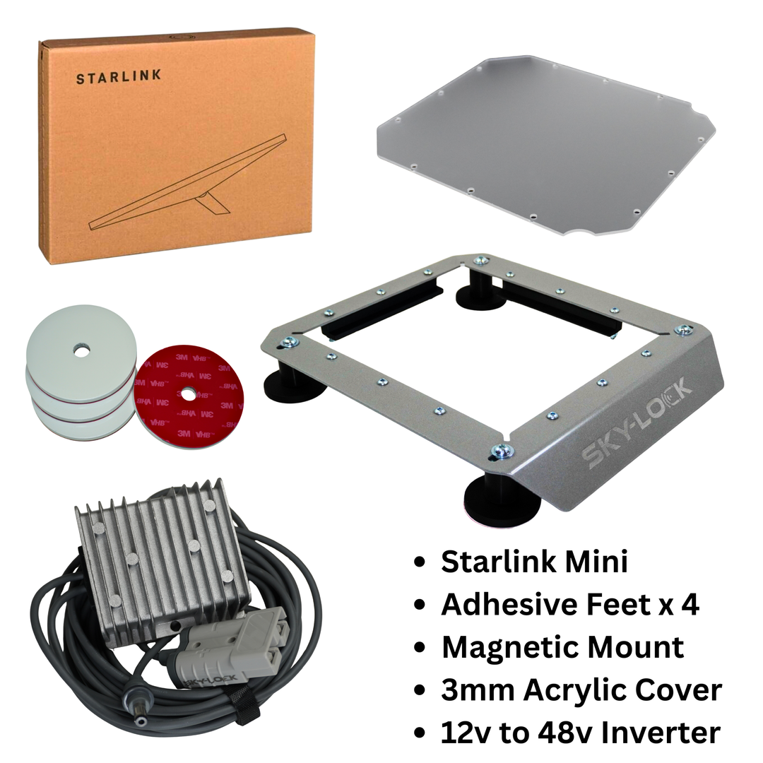 The "The I Have A Non-Magnetic Roof Kit" - Starlink Mini + Adhesive Magnetic Mount + Inverter