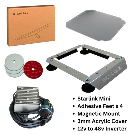 The "The I Have A Non-Magnetic Roof Kit" - Starlink Mini + Adhesive Magnetic Mount + Inverter
