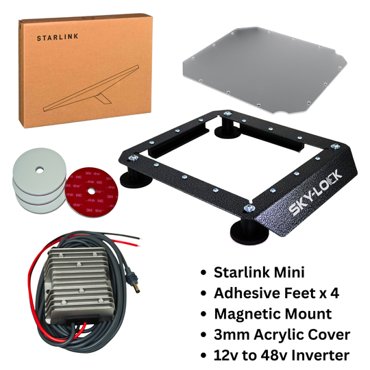 The "The I Have A Non-Magnetic Roof Kit" - Starlink Mini + Adhesive Magnetic Mount + Inverter
