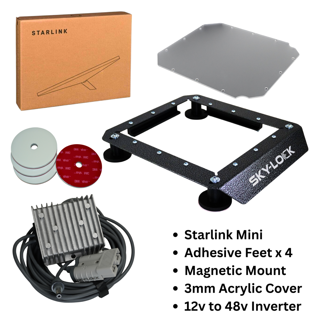 The "The I Have A Non-Magnetic Roof Kit" - Starlink Mini + Adhesive Magnetic Mount + Inverter