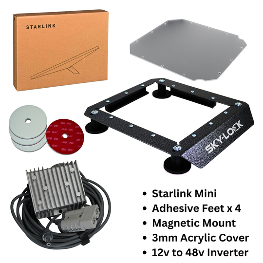 The "The I Have A Non-Magnetic Roof Kit" - Starlink Mini + Adhesive Magnetic Mount + Inverter