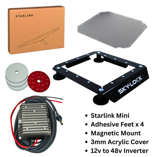 The "The I Have A Non-Magnetic Roof Kit" - Starlink Mini + Adhesive Magnetic Mount + Inverter