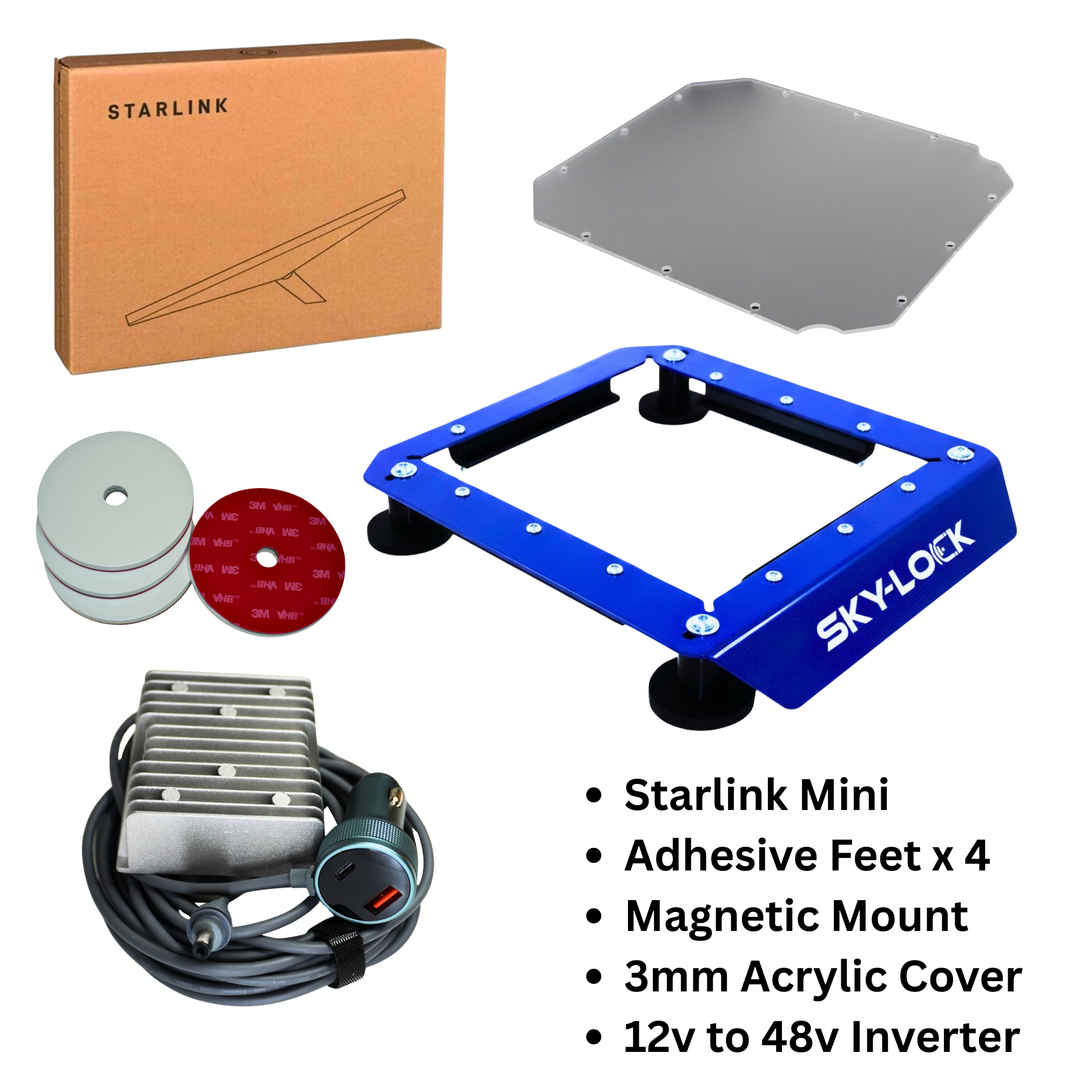 The "The I Have A Non-Magnetic Roof Kit" - Starlink Mini + Adhesive Magnetic Mount + Inverter