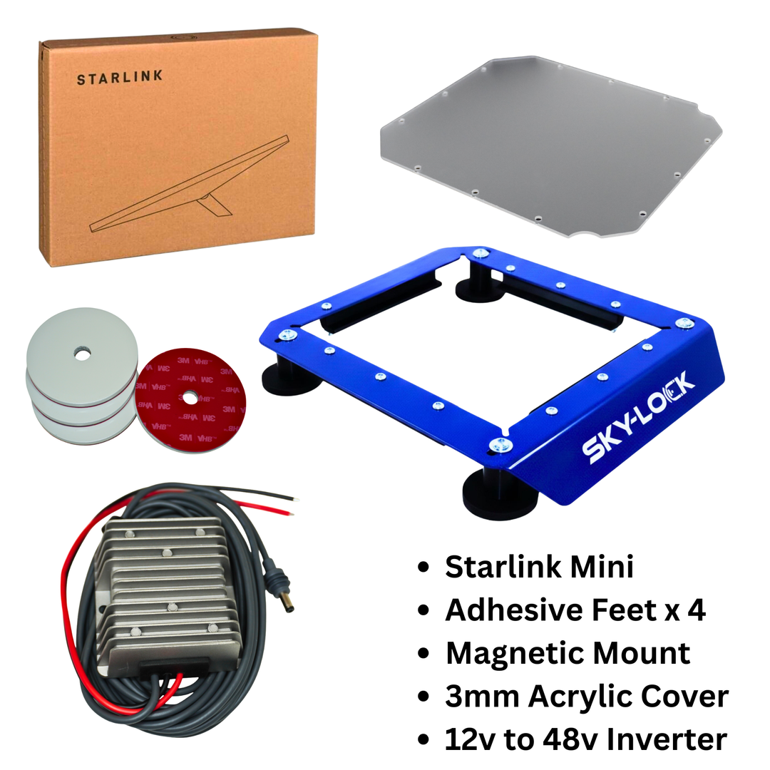 The "The I Have A Non-Magnetic Roof Kit" - Starlink Mini + Adhesive Magnetic Mount + Inverter