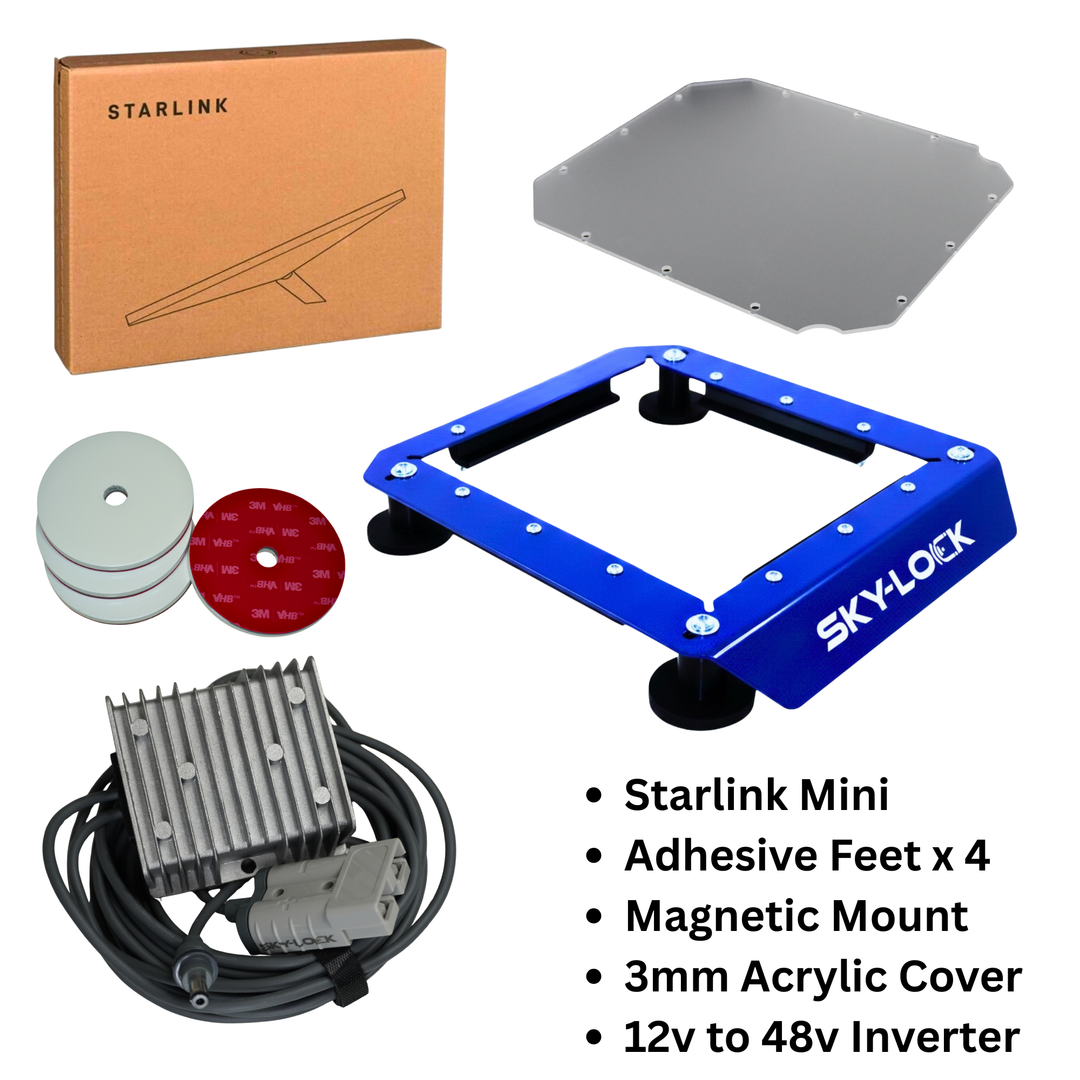 The "The I Have A Non-Magnetic Roof Kit" - Starlink Mini + Adhesive Magnetic Mount + Inverter