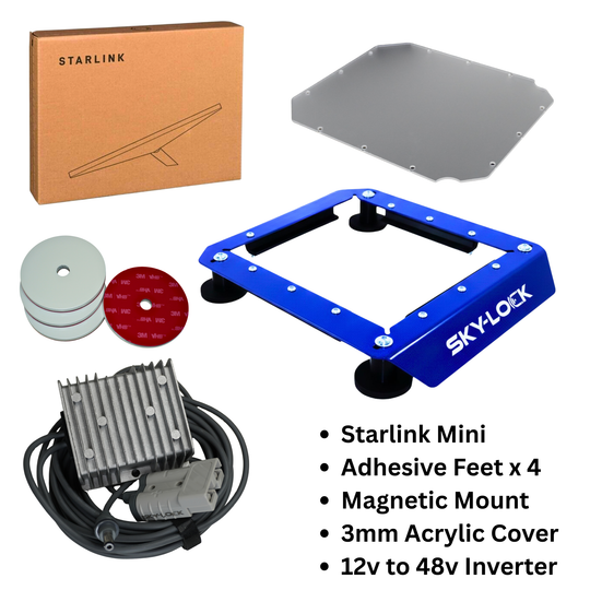The "The I Have A Non-Magnetic Roof Kit" - Starlink Mini + Adhesive Magnetic Mount + Inverter