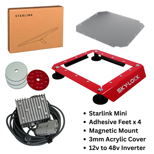 The "The I Have A Non-Magnetic Roof Kit" - Starlink Mini + Adhesive Magnetic Mount + Inverter