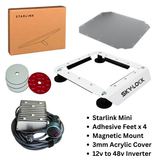 The "The I Have A Non-Magnetic Roof Kit" - Starlink Mini + Adhesive Magnetic Mount + Inverter