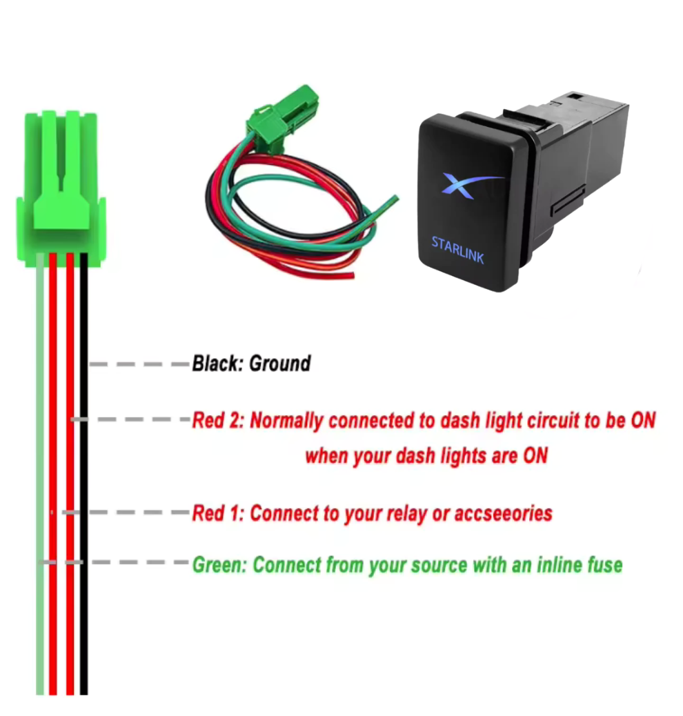 Starlink Mini Dash Switch Push Button - 42.5mm x 24.5mm